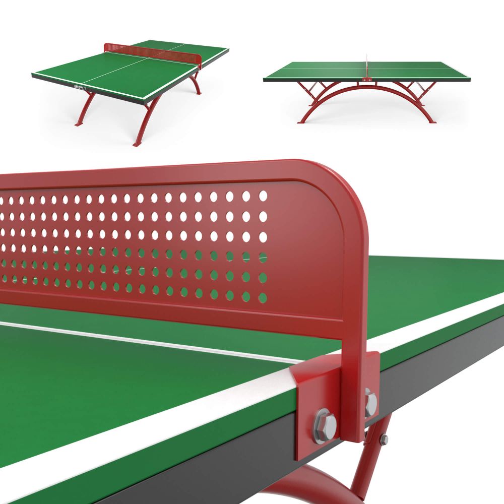 Фотографии Антивандальный теннисный стол UNIX Line 14 mm SMC (Green/Red)