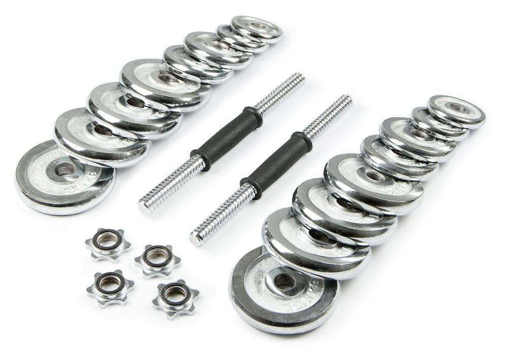 Фото Набор хромированных гантелей в чемодане AMETIST 30кг