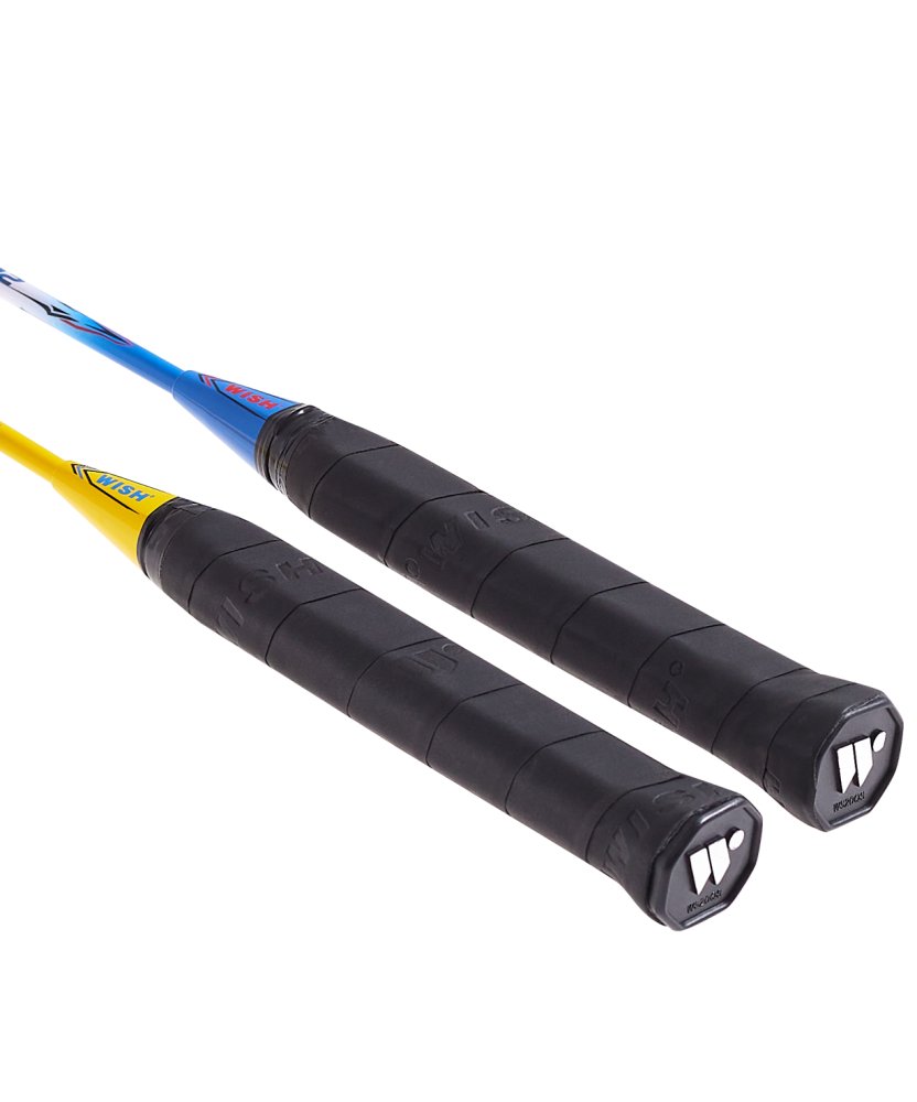 Фотографии Набор для бадминтона Alumtec 502, 2 ракетки, 2 волана, синий/желтый