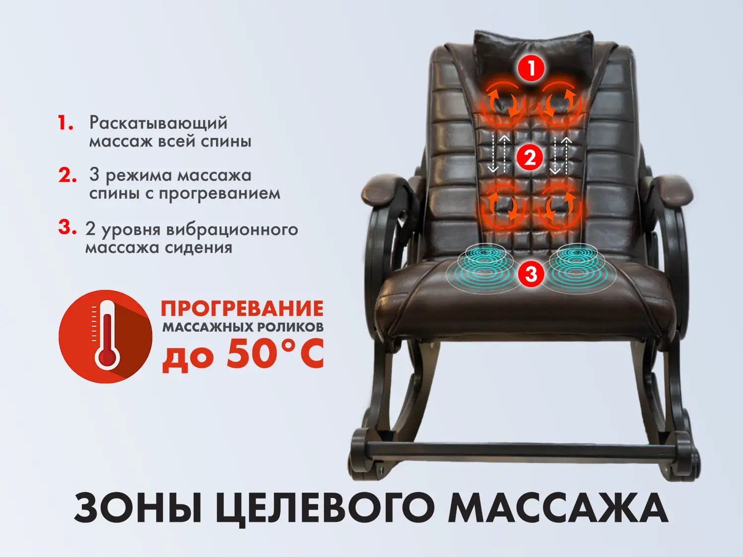 Массажное кресло качалка EGO WAVE EG2001 Шоколад (Арпатек)