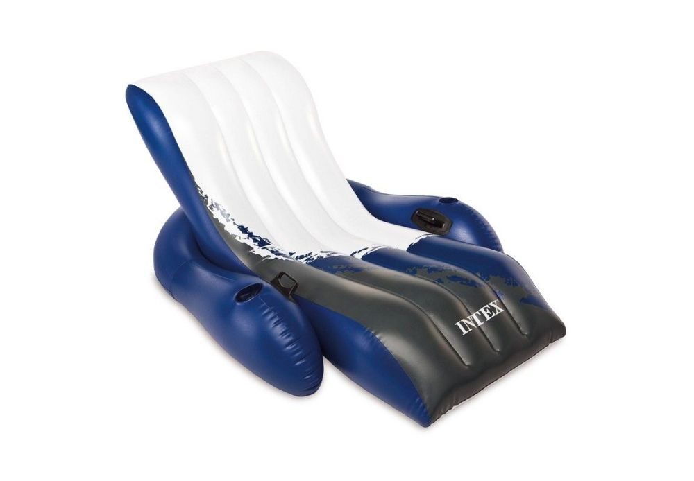 Фото Кресло-шезлонг Intex 180х135 см, с подстаканником и ручкой 58868