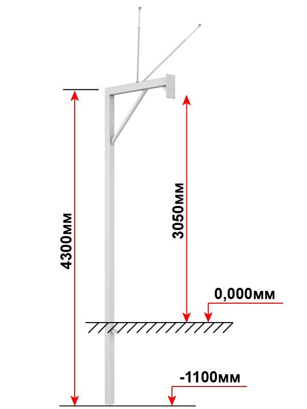 Фотографии Стойка баскетбольная стационарная. Вынос 160см.  Pioner A13446