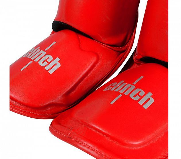 Фотографии Защита голени и стопы Clinch Shin Instep Guard Kick красная