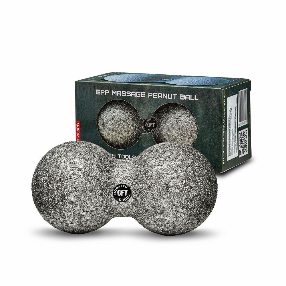 Шар массажный сдвоенный 16 х 8 см серый