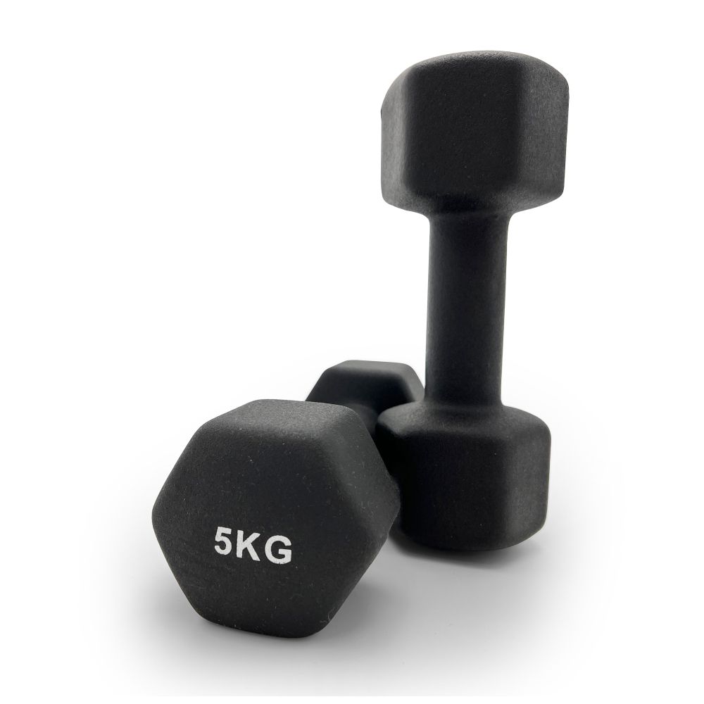 Фото Гантель UNIX Fit неопреновая 5 кг черный, 2 шт.