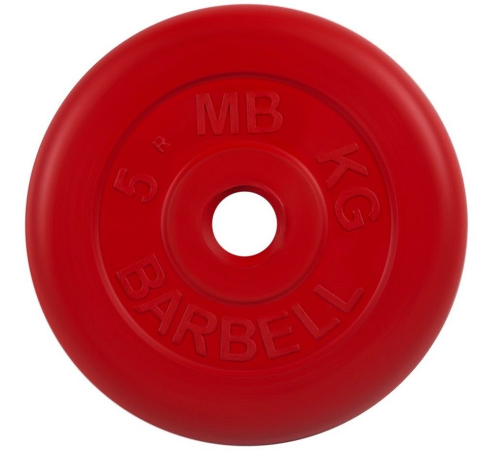 Диск обрезиненный d31мм MB Barbell MB-PltC31-5 5 кг красный
