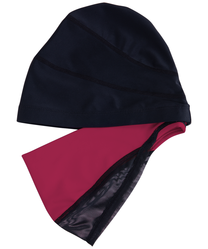 Фотографии Шапочка для плавания Duplo Black/Raspberry, полиамид, для длинных волос