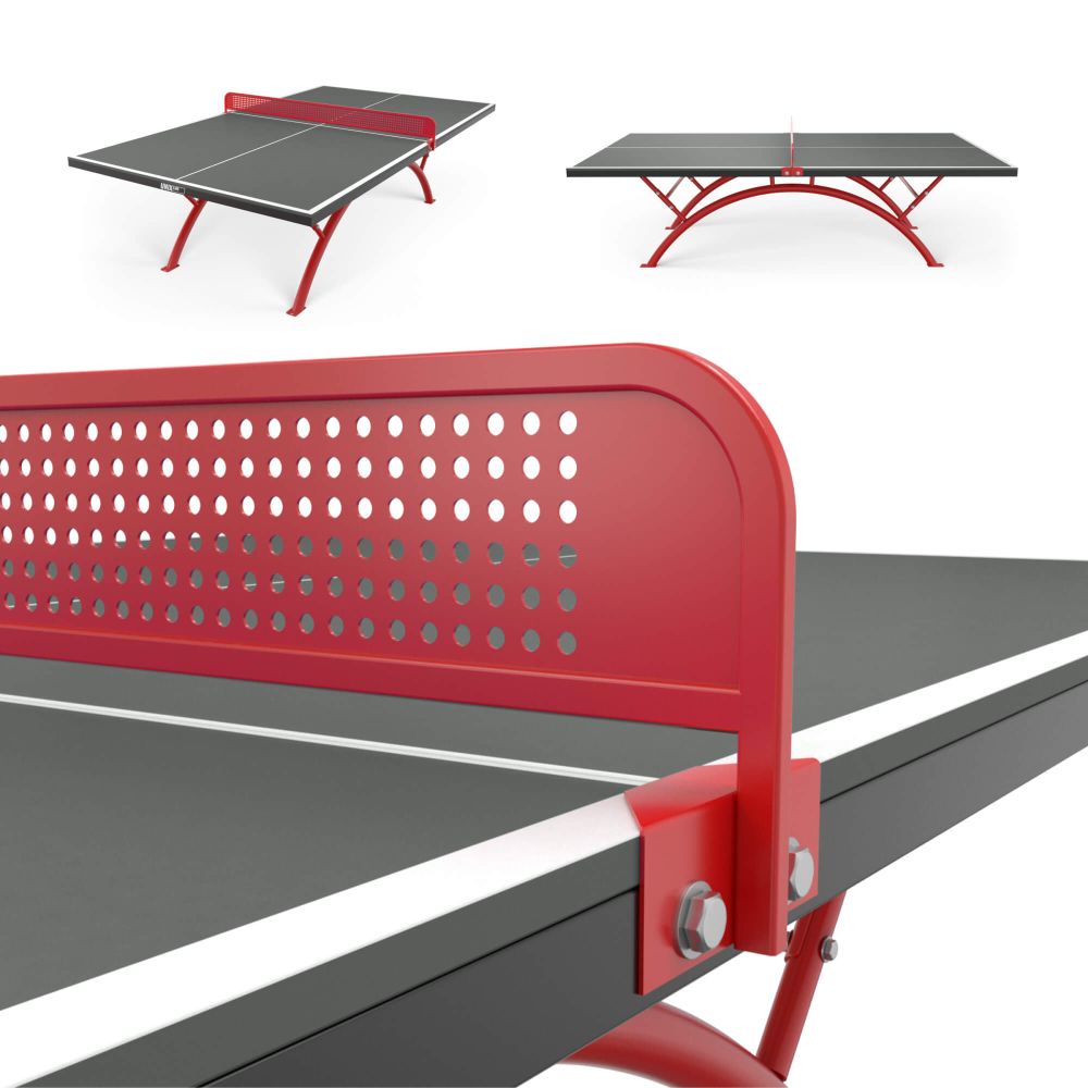 Фотографии Антивандальный теннисный стол UNIX Line 14 mm SMC (Grey/Red)