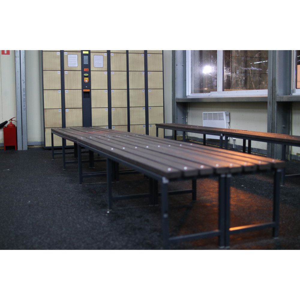 Фотографии Лавка для раздевалок двойная (пластик 20 мм) 100x67х40,5см LD 100/73/40