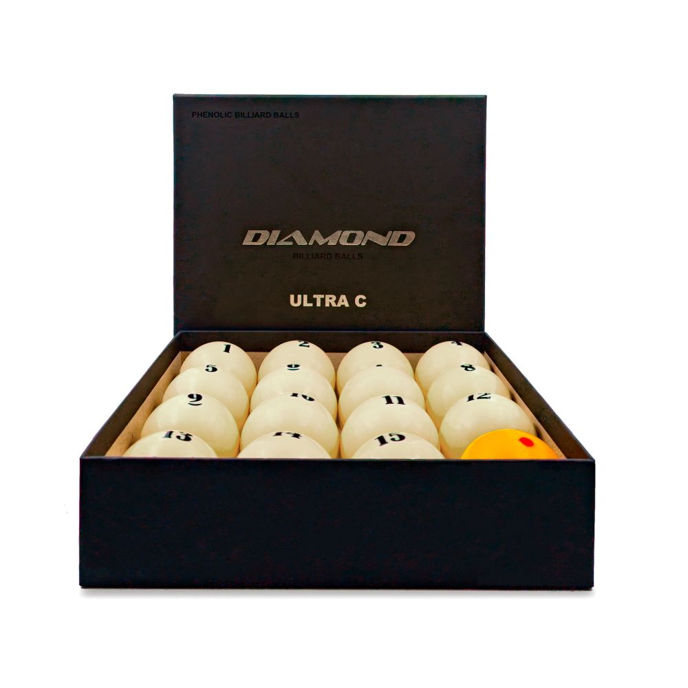 Фотографии Комплект бильярдных шаров для русской пирамиды Cosmos Billiards "Diamond Ultra C" 67 мм (желтый биток)
