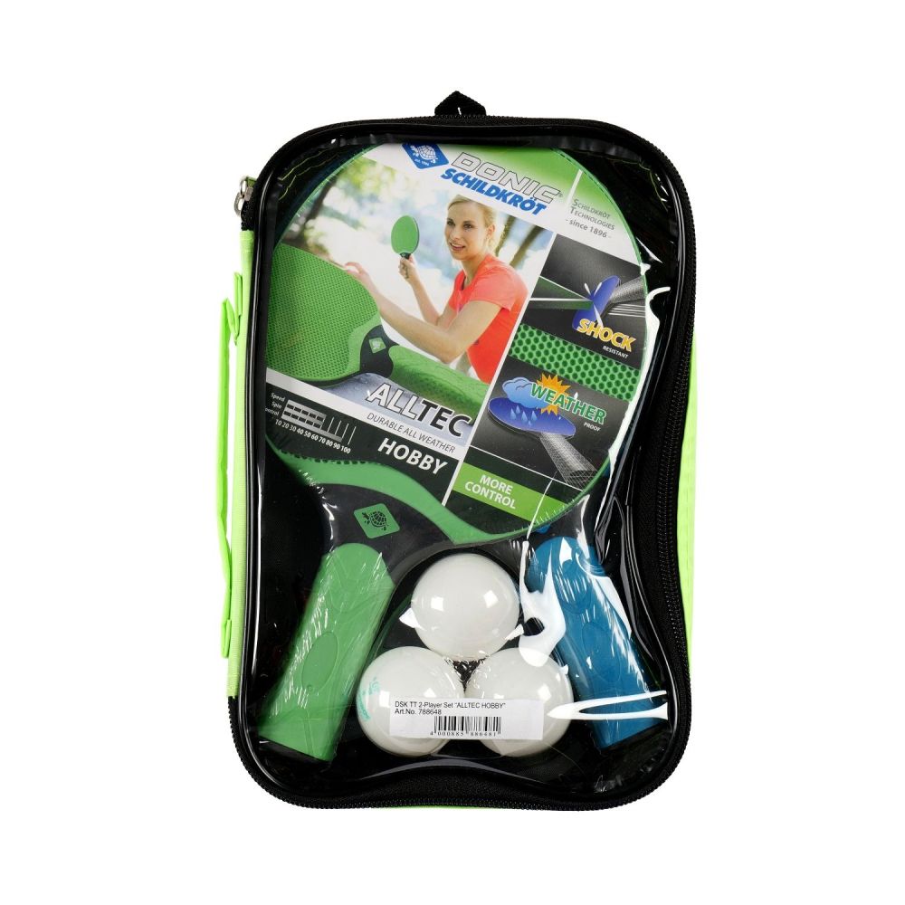 Фото Набор DONIC ALLTEC HOBBY OUTDOOR (2 ракетки, 3 мячика, чехол)