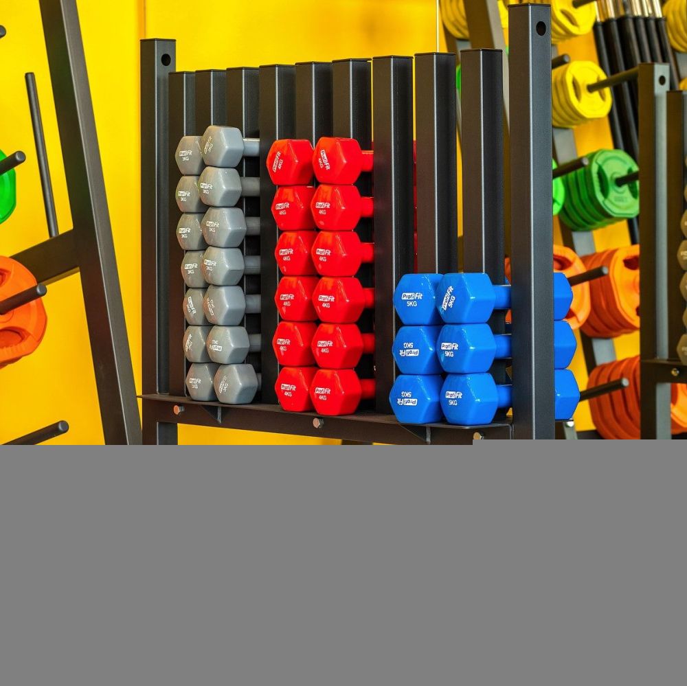 Гантель в виниловой оболочке, шестигранник PROFI-FIT 4 кг, красная