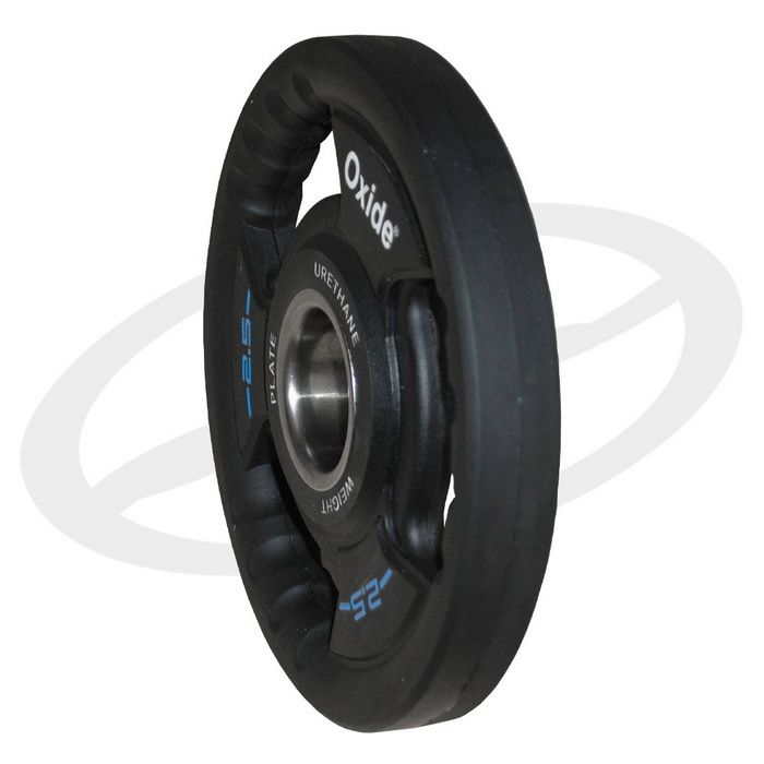 Диск олимпийский Oxide Fitness OWP02 D50мм полиуретановый, с 3-мя хватами, черный 2,5кг.