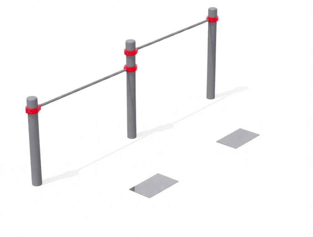 Фото Перекладины стационарные разноуровневые с упором для ног для выполнения испытания «подтягивание из виса лежа на низкой перекладине», высота – 110 см и 90 см Pioner A1691989