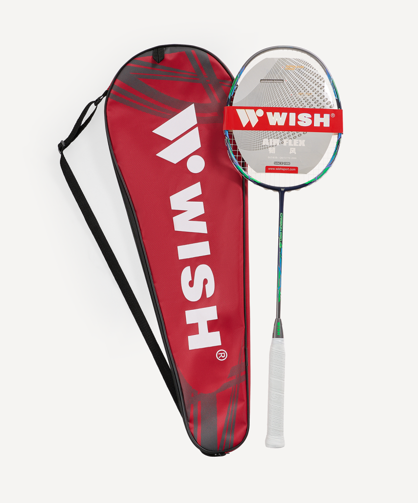 Фото Ракетка для бадминтона WISH Carbon Pro 98, серый/зеленый