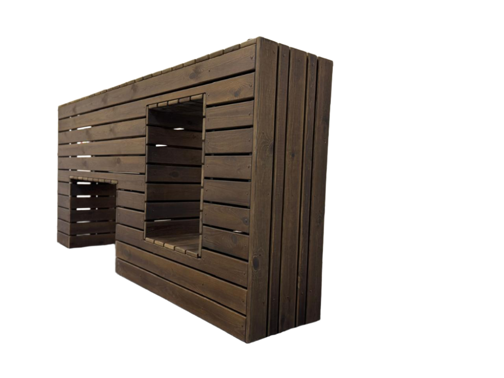 Фотографии Элемент полосы препятствий Стенка с двумя проломами (брус) Pioner A2491023