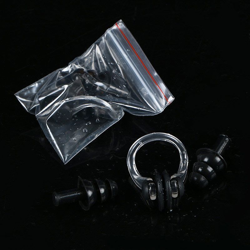 Фото Набор для плавания в zip-lock, беруши и зажим для носа (черный) Sportex E36868-6