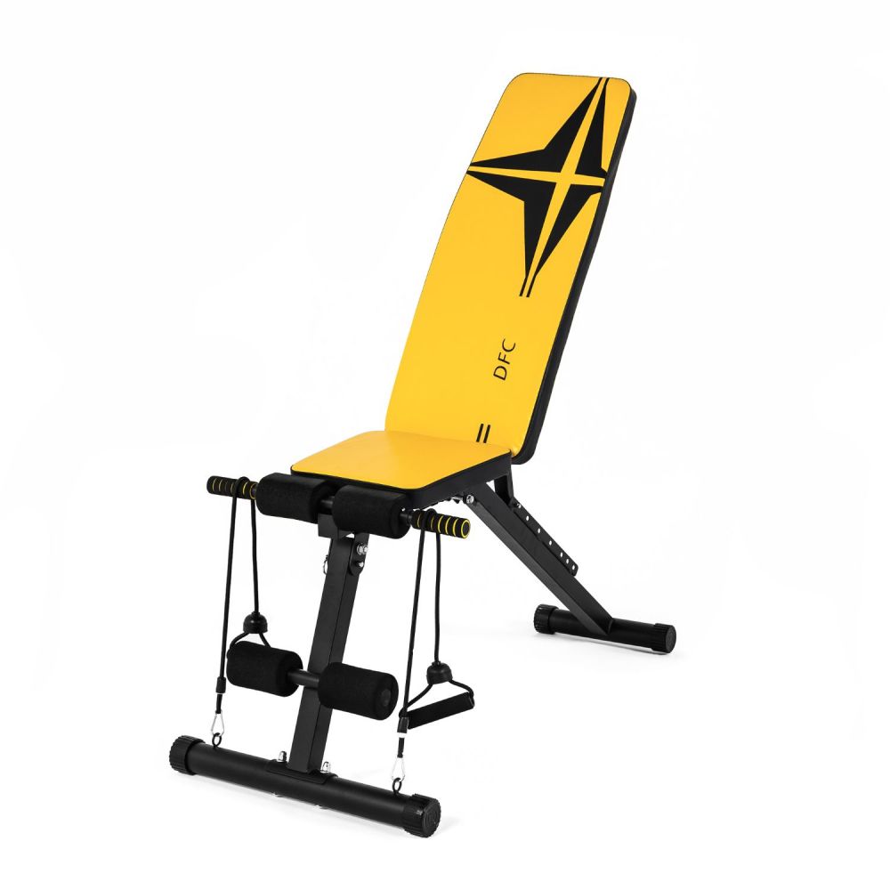 Фото Скамья универсальная с эспандерами DFC D008Y