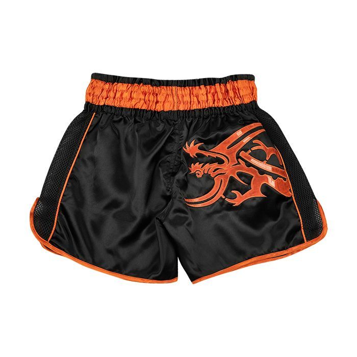 Фотографии Шорты для тайского бокса Green Hill Garuda TBSG-6621, черно-оранжевые