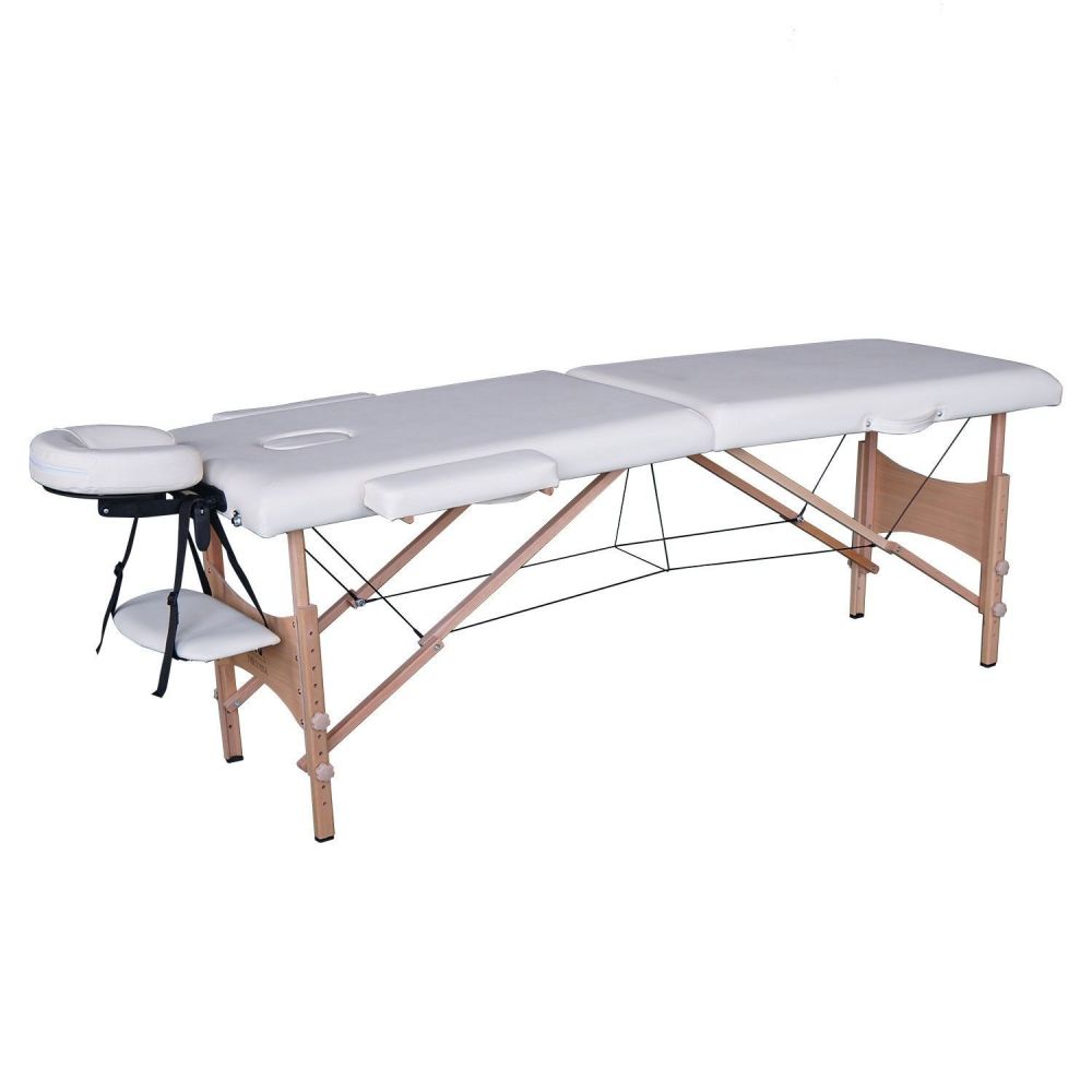 Фото Массажный стол DFC NIRVANA, Optima, дерев. ножки, цвет кремовый (Cream)