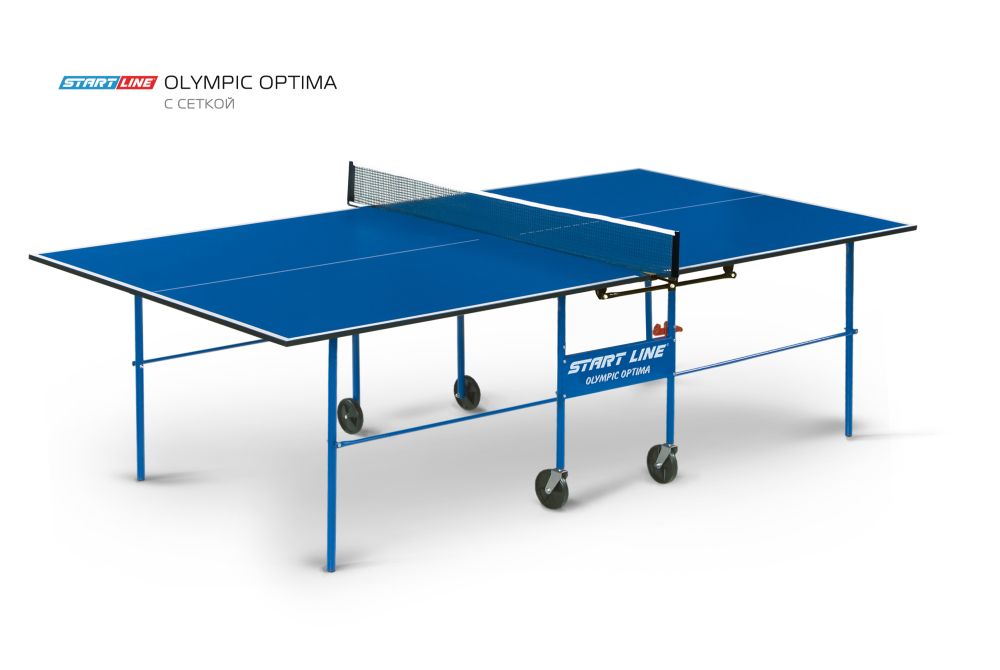 Фотографии Стол теннисный Olympic Optima Синий с сеткой
