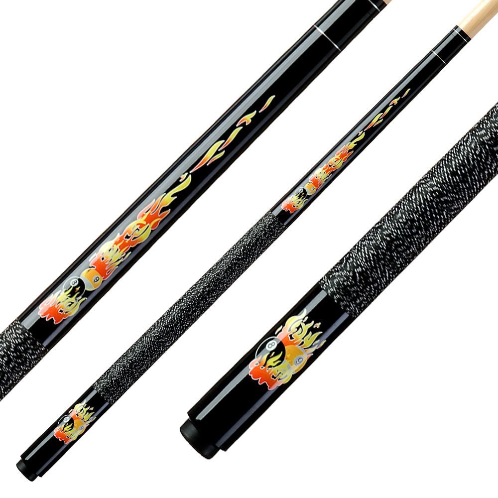 Фотографии Кий для пула 2-pc "Kids Classic Flames CF-01" (черный) 123 см