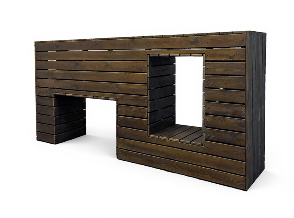 Фото Элемент полосы препятствий Стенка с двумя проломами (брус) Pioner A2491023