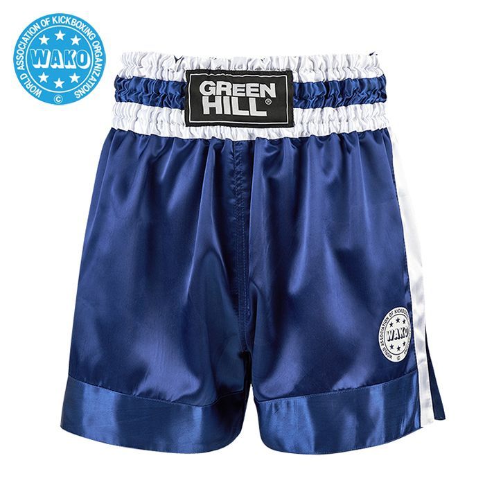 Фотографии Шорты для кикбоксинга Green Hill Fighter Wako approved KBSF-3746w синие