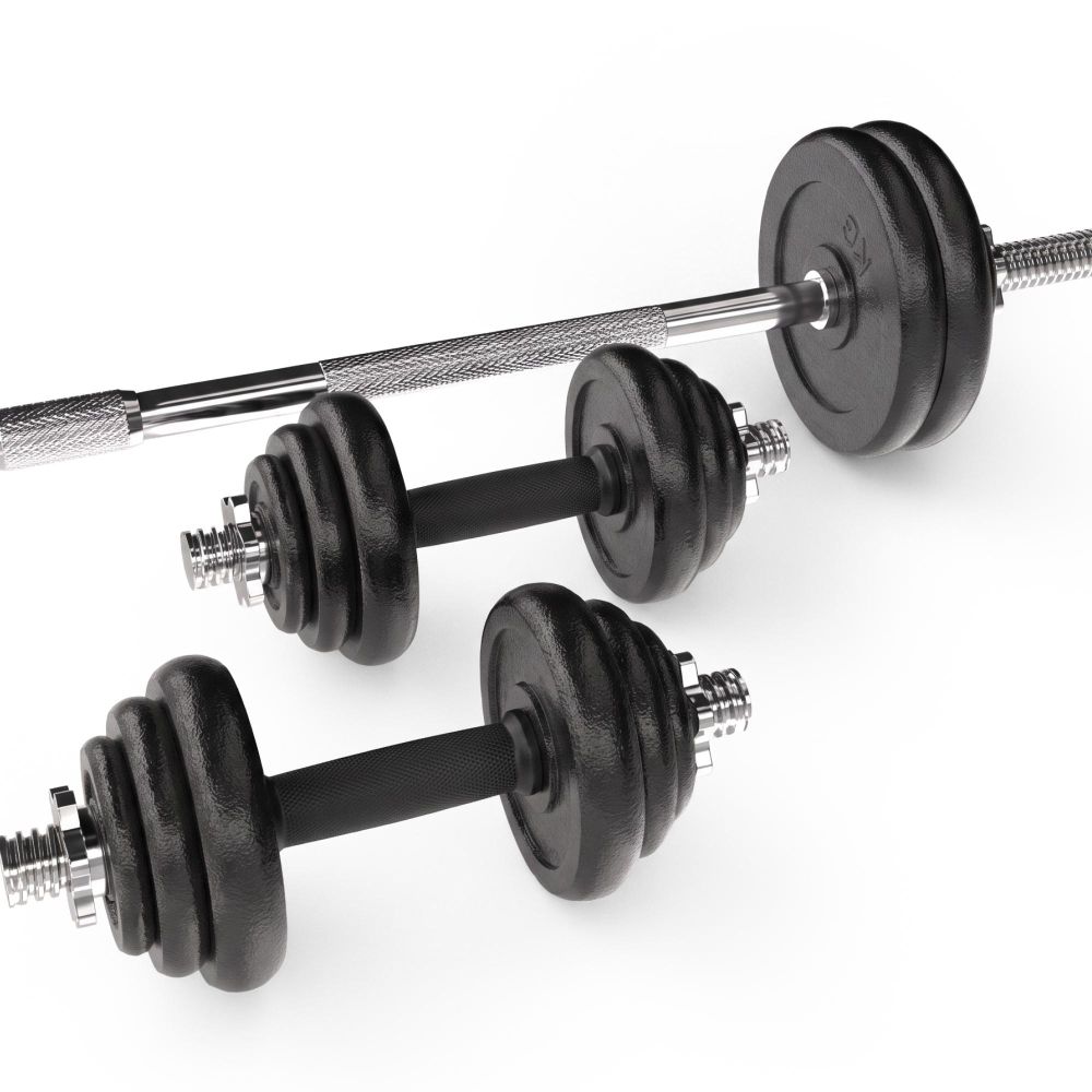 Набор гантелей и штанга UNIX Fit в кейсе 50 кг