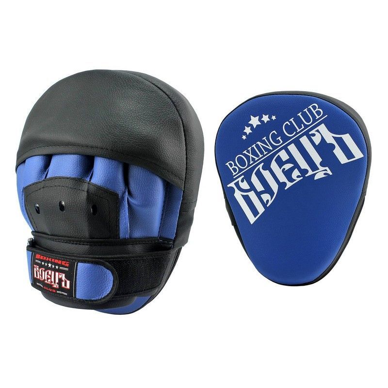 Фото Лапы боксерские гнутые Боецъ 111 сине-черные