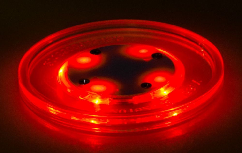 Фотографии Шайба для аэрохоккея LED "ATOMIC LUMEN-X LASER" (прозрачная, красный светодиод) D65 mm