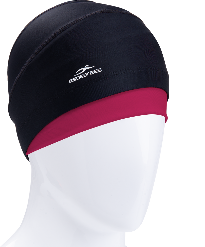 Фотографии Шапочка для плавания Duplo Black/Raspberry, полиамид, для длинных волос