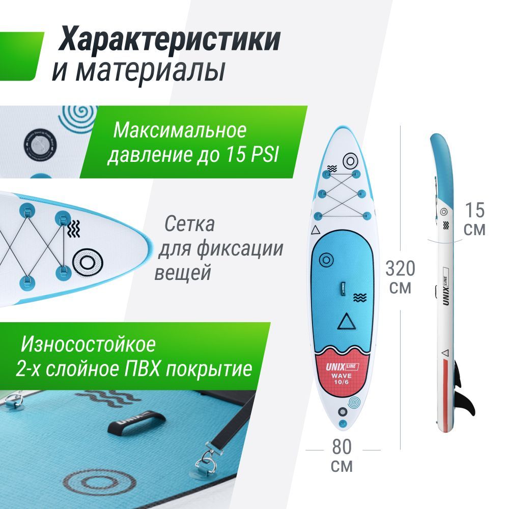 Фотографии SUP-борд UNIX Line Deep Sea (320 см) + сиденье