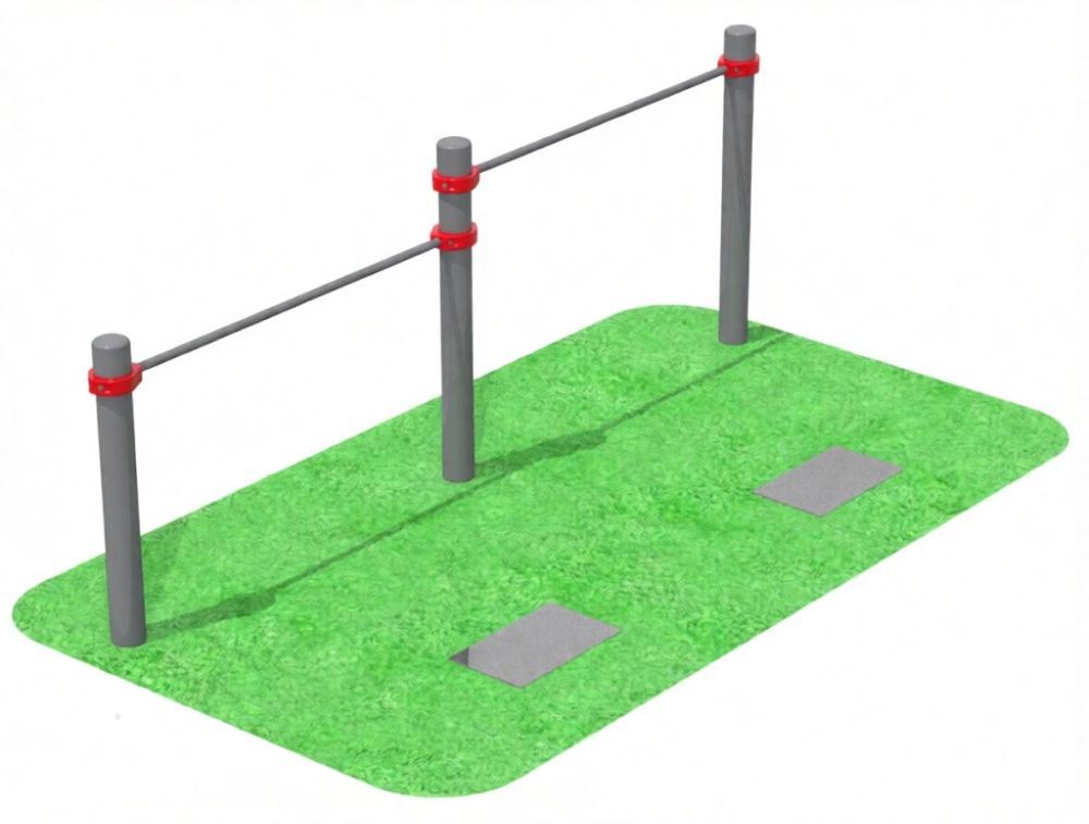 Фотографии Перекладины стационарные разноуровневые с упором для ног для выполнения испытания «подтягивание из виса лежа на низкой перекладине», высота – 110 см и 90 см Pioner A1691989