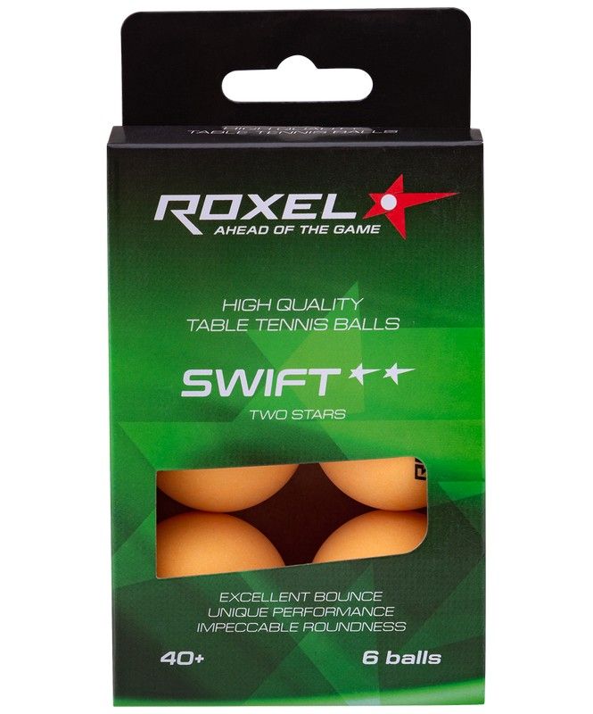 Фото Мячи для настольного тенниса Roxel 2* Swift, 6 шт, оранжевый