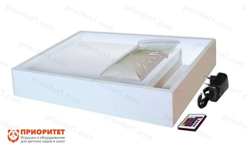Световой планшет для рисования песком с отсеком «Приоритет» (белый)