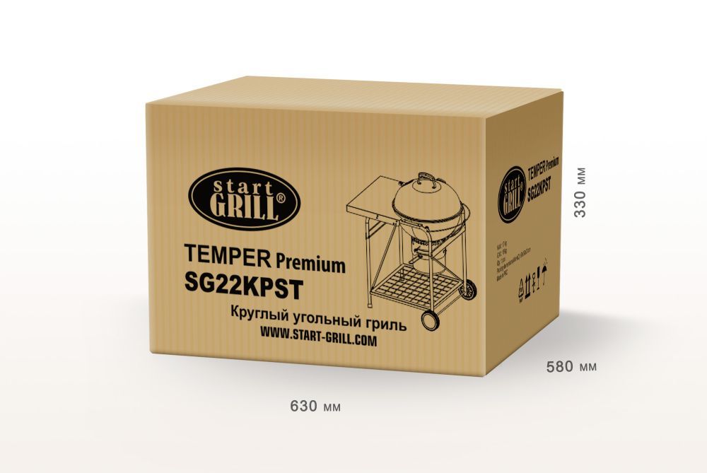 Фотографии Круглый угольный гриль 22 дюйма (57 см) TEMPER PREMIUM