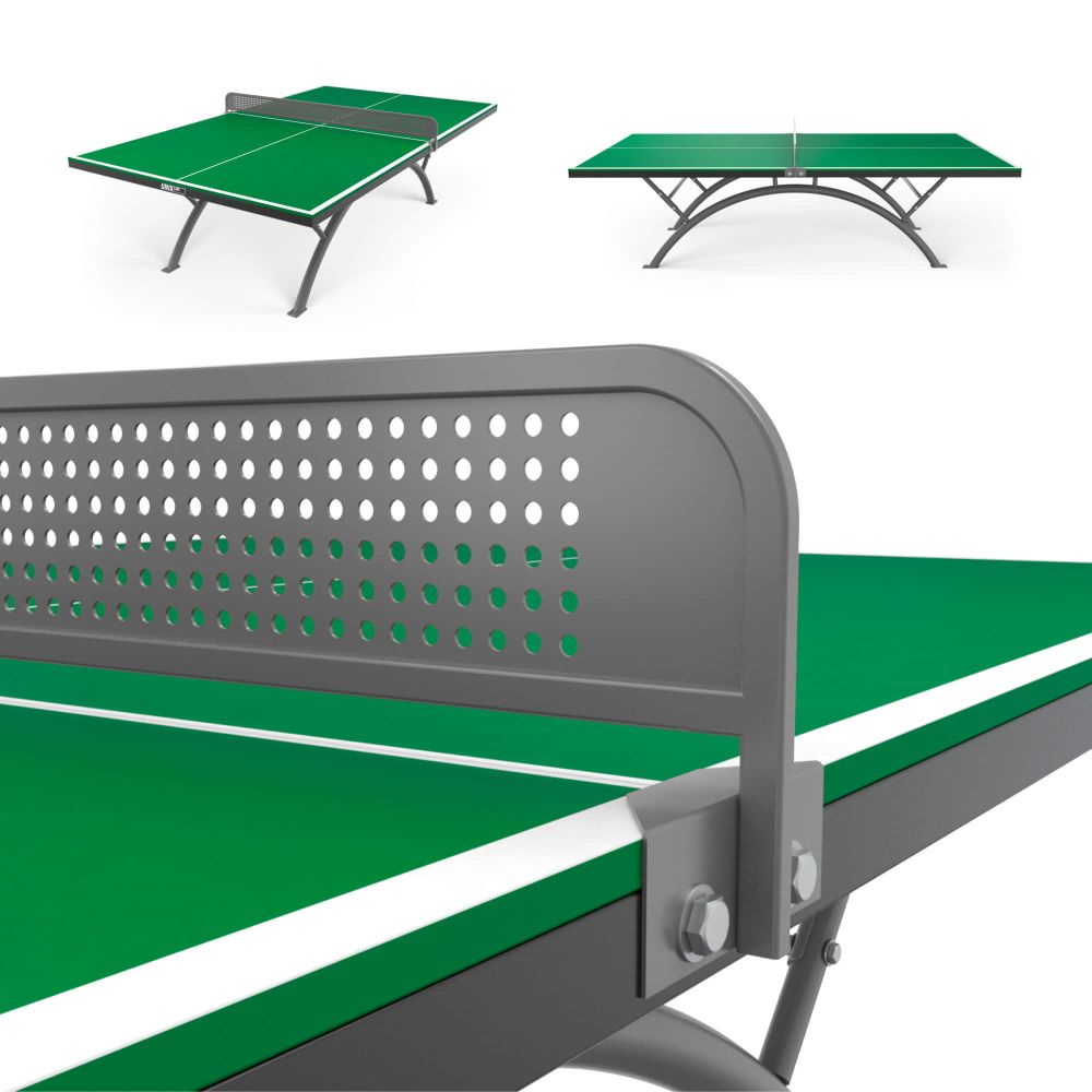 Фотографии Антивандальный теннисный стол UNIX Line 14 mm SMC зеленый, серый