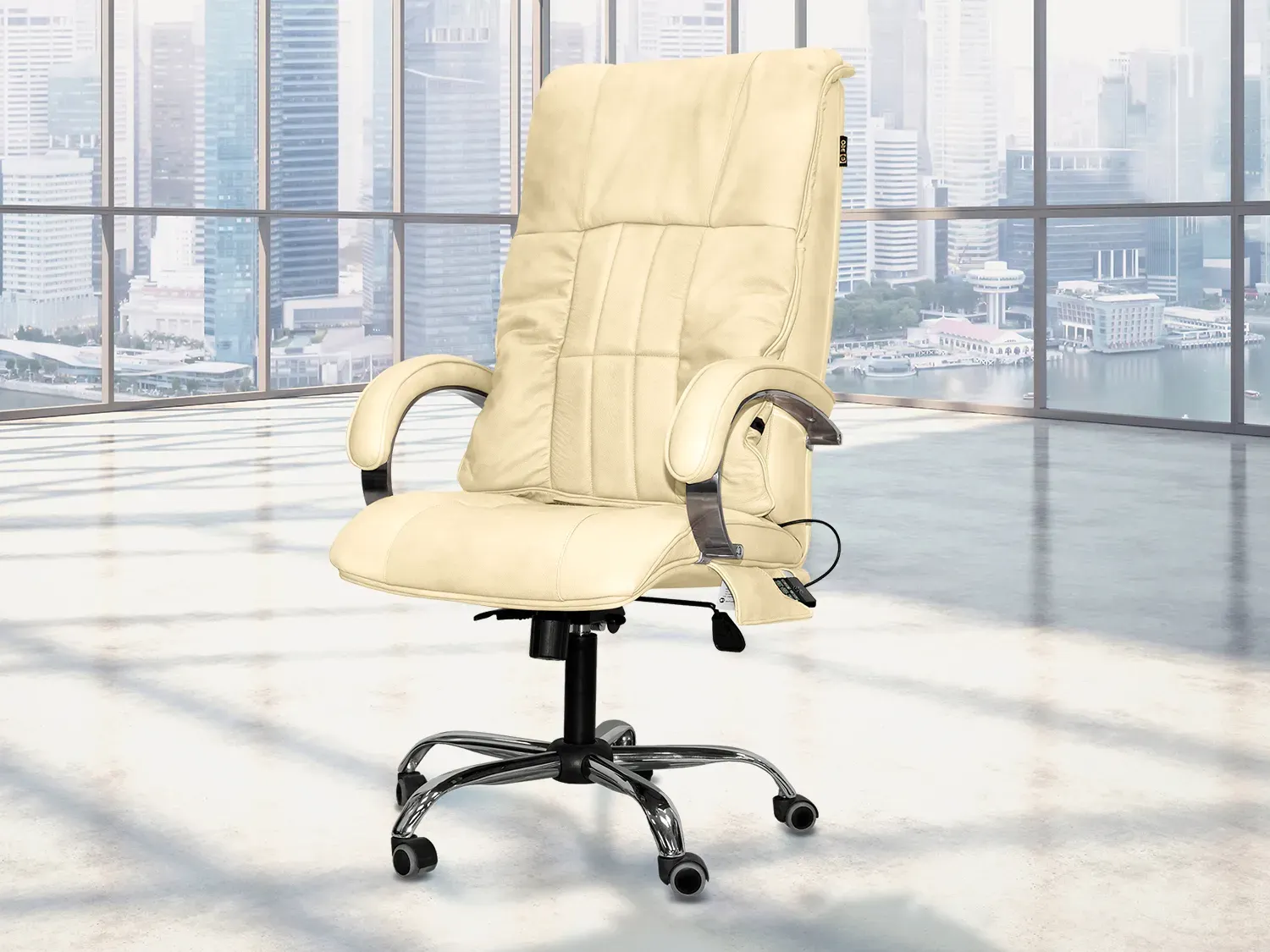 Офисное массажное кресло EGO BOSS EG1001 LKFO Крем (Арпатек)