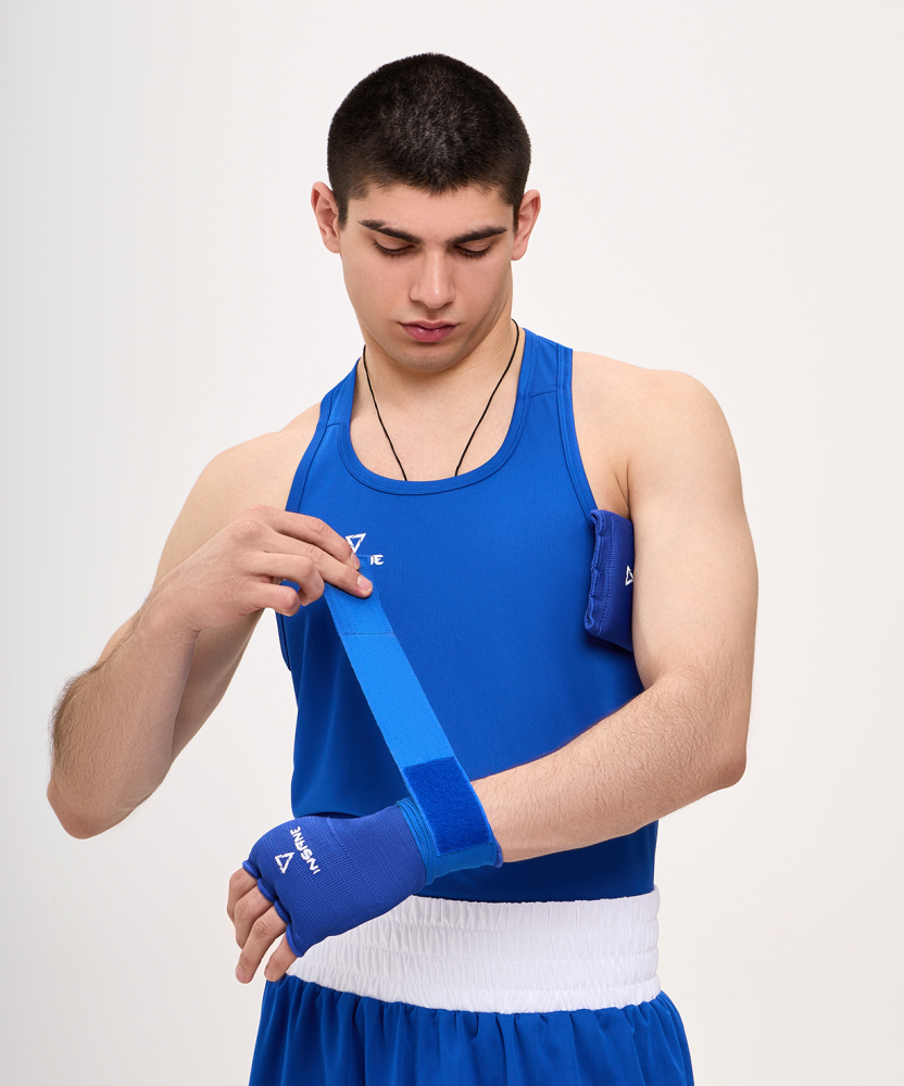 Фотографии Перчатки внутренние для бокса DASH, полиэстер/спандекс, синий, L