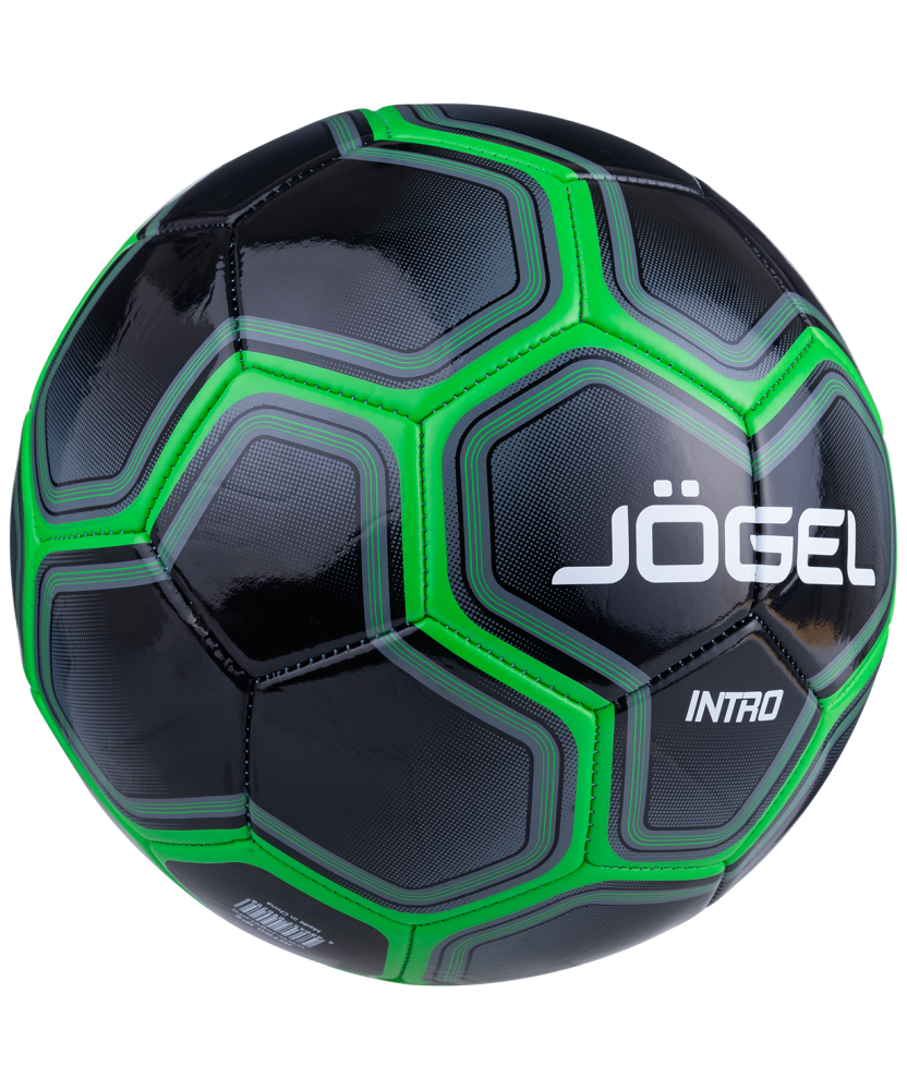 Фотографии Мяч футбольный Intro №5, черный/зеленый