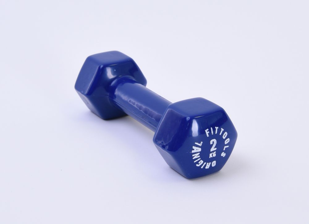 Гантель в виниловой оболочке 2 кг (Цвет - синий)