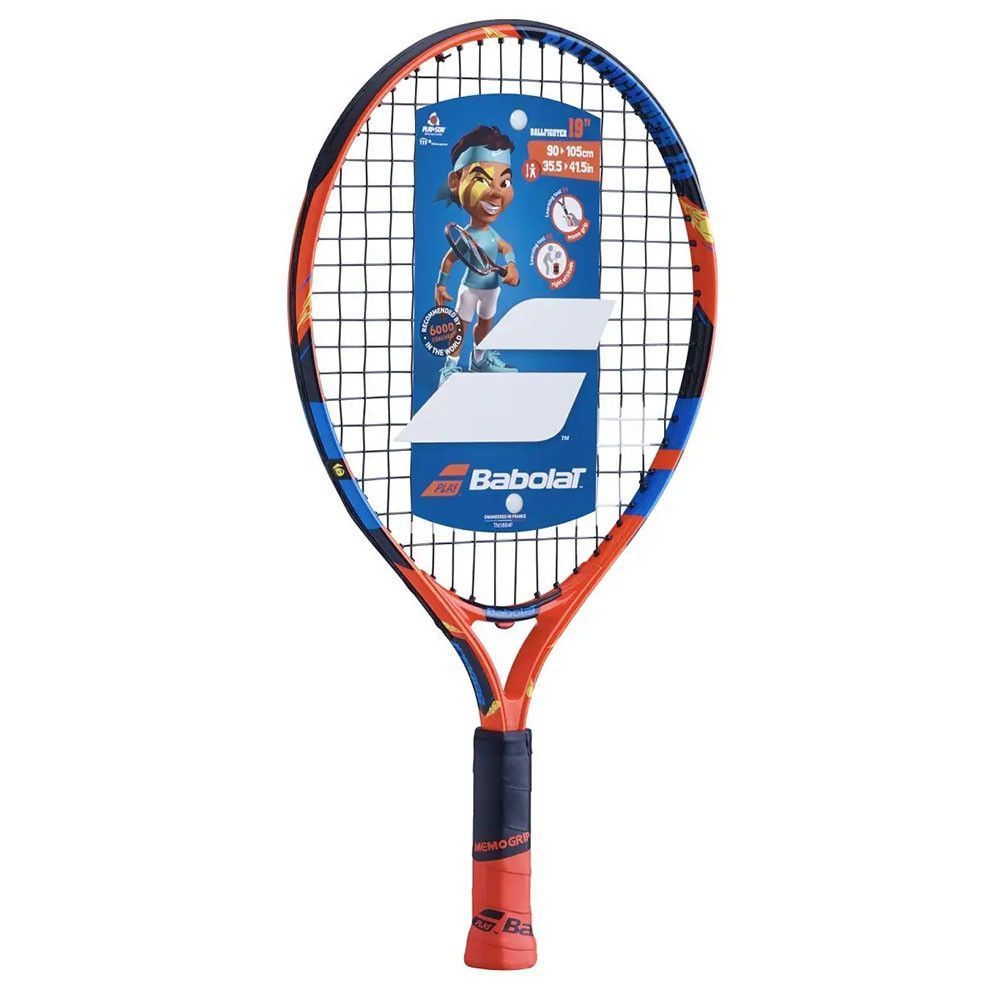 Фото Ракетка для большого тенниса детская Babolat Ballfighter 19 Gr0000, 140238, до 5 лет, алюм, со струн, оранж-чер-синий