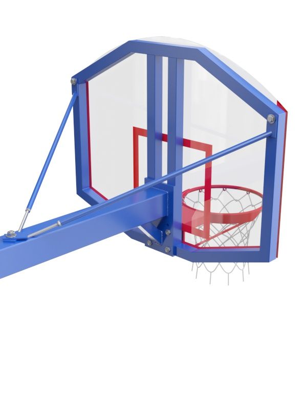 Фотографии Стойка разборная одноопорная со стритбольным щитом из оргстекла и усиленным кольцом  Pioner A13406
