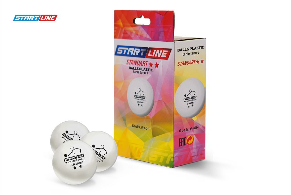 Фотографии Мячи Start line Standart 2* New (6 шт, бел.)