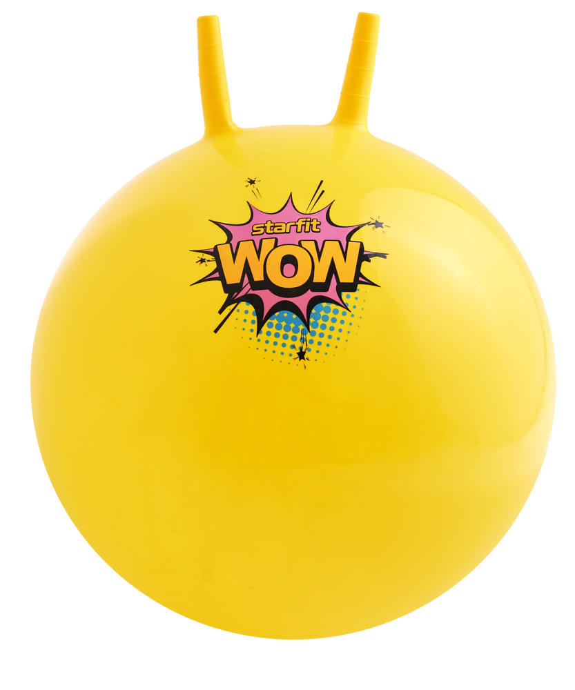 Фото Фитбол детский с рожками GB-411 антивзрыв, 650 гр, желтый, 55 см