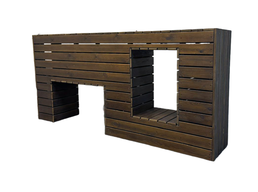 Фотографии Элемент полосы препятствий Стенка с двумя проломами (брус) Pioner A2491023