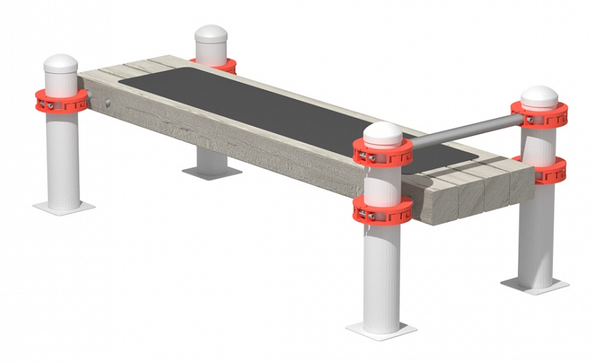Фото Горизонтальная гимнастическая скамья с фиксацией ступней для выполнения испытания «Поднимание туловища из положения лежа на спине»
