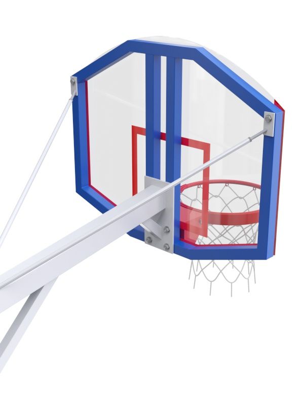 Фотографии Стойка двухопорная со стритбольным щитом из оргстекла и массовым кольцом  Pioner A13424