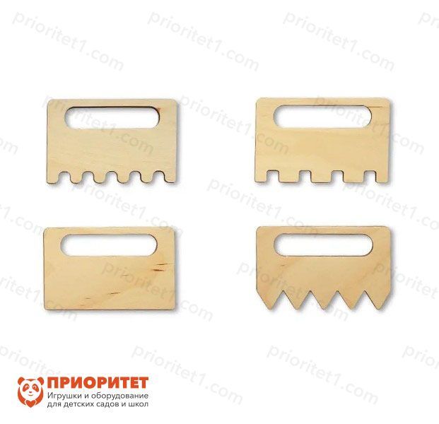 Трафареты для рисования песком «Гребешки №2» (4 штуки)